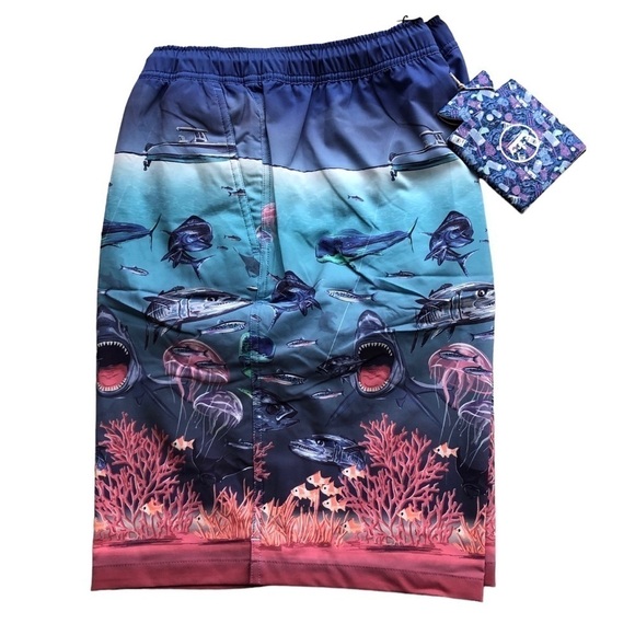 Peter Millar Mens Seaside Ocean Traffic Swim Trunks Size XL - Picture 10 of 15